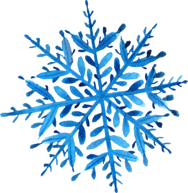 Blue Watercolor Snowflake